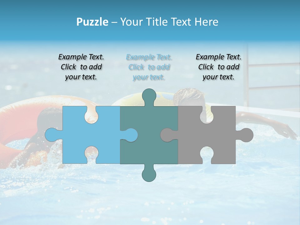 A Boy And A Girl Playing In A Swimming Pool PowerPoint Template