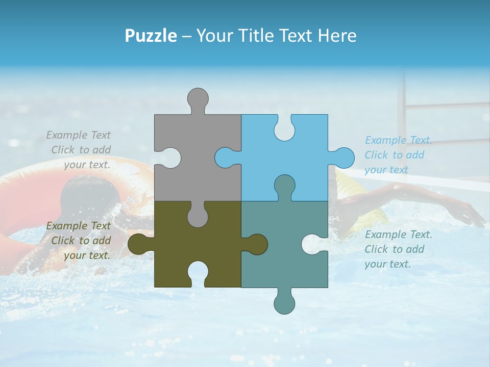 A Boy And A Girl Playing In A Swimming Pool PowerPoint Template