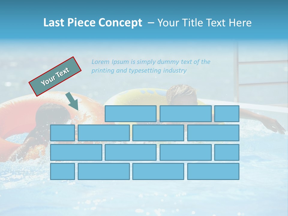 A Boy And A Girl Playing In A Swimming Pool PowerPoint Template