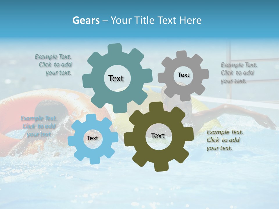 A Boy And A Girl Playing In A Swimming Pool PowerPoint Template