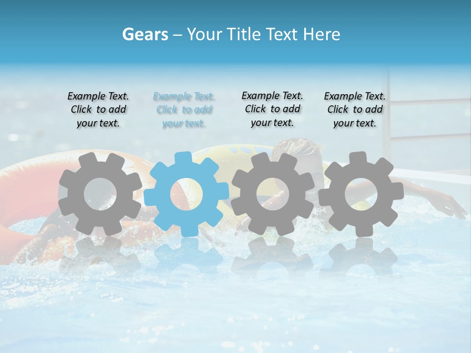 A Boy And A Girl Playing In A Swimming Pool PowerPoint Template