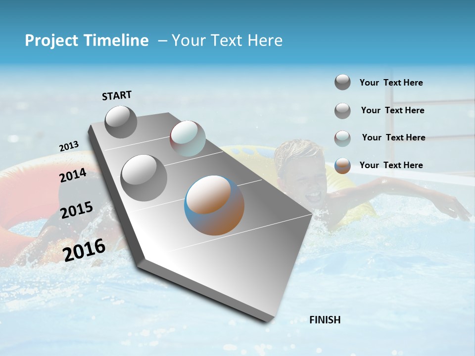 A Boy And A Girl Playing In A Swimming Pool PowerPoint Template