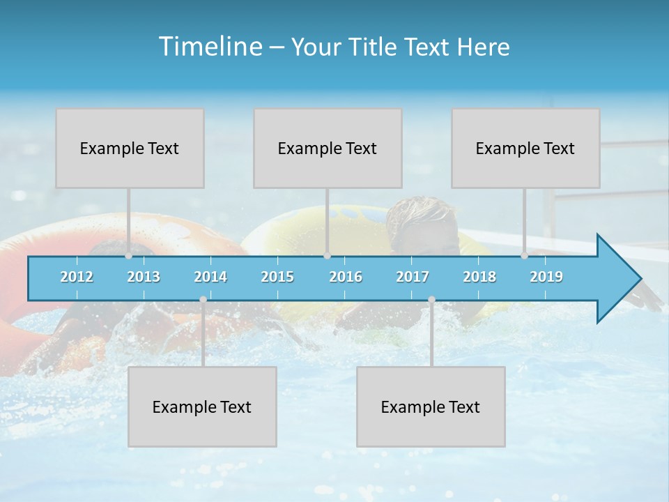 A Boy And A Girl Playing In A Swimming Pool PowerPoint Template