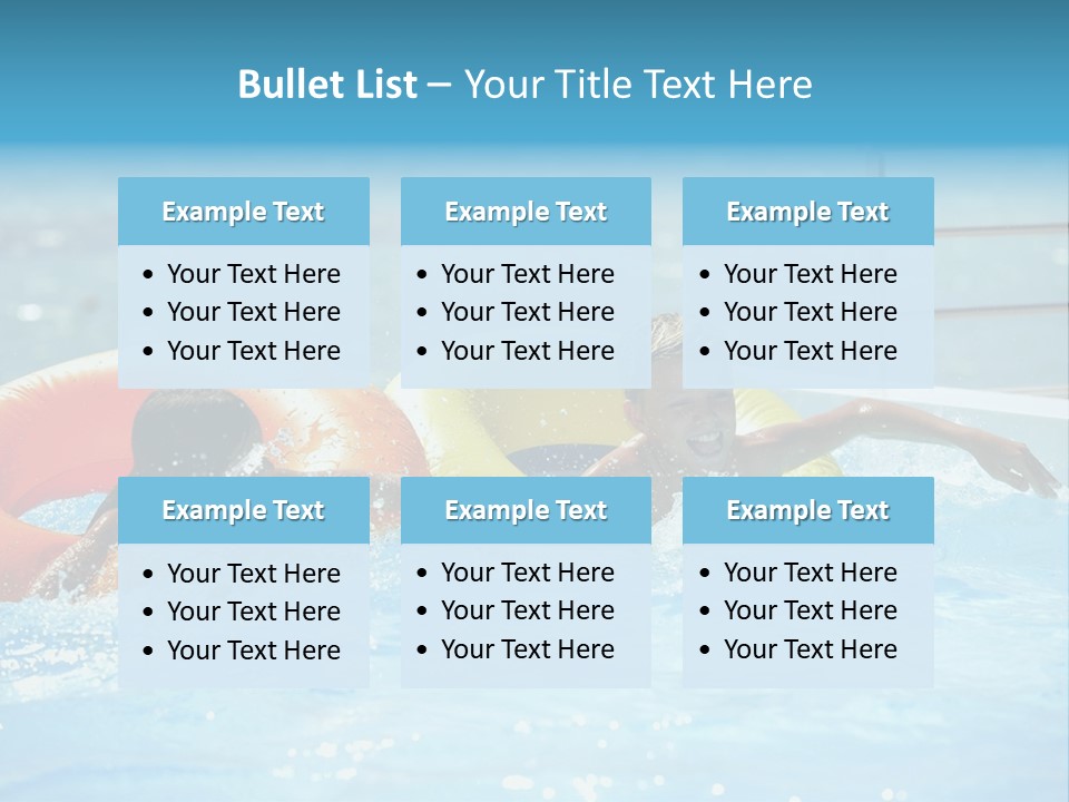 A Boy And A Girl Playing In A Swimming Pool PowerPoint Template