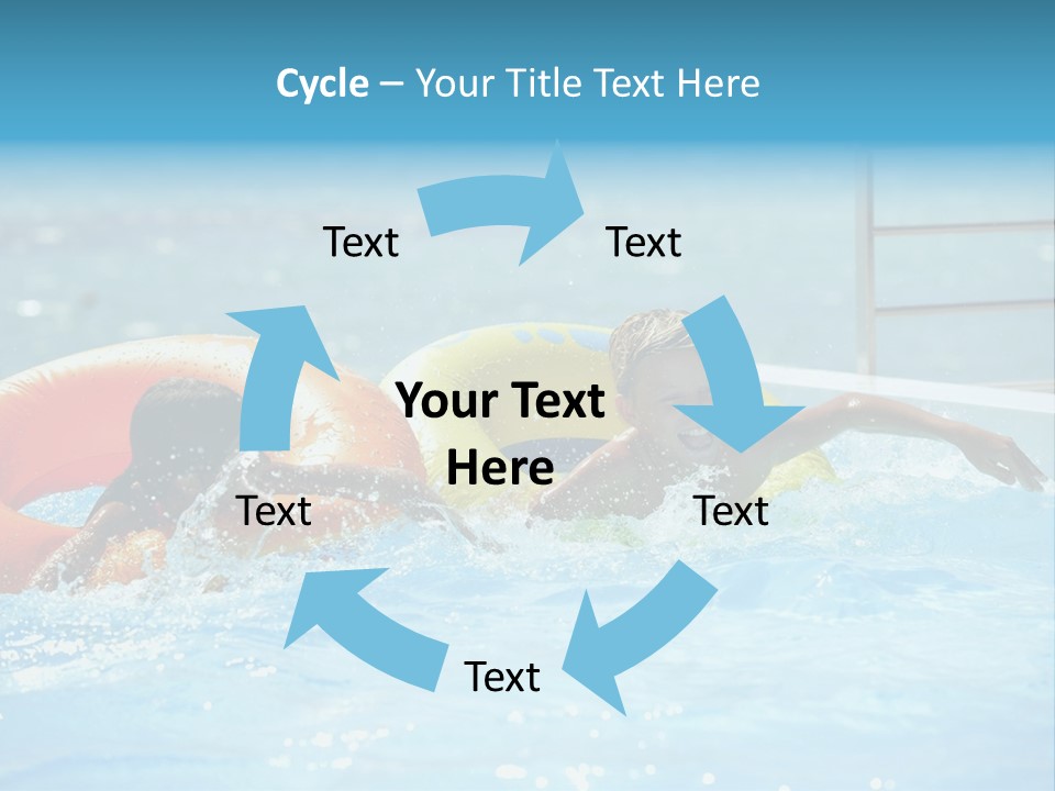 A Boy And A Girl Playing In A Swimming Pool PowerPoint Template