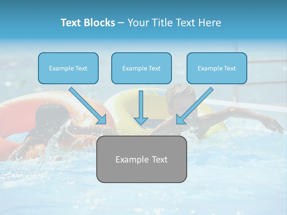 A Boy And A Girl Playing In A Swimming Pool PowerPoint Template