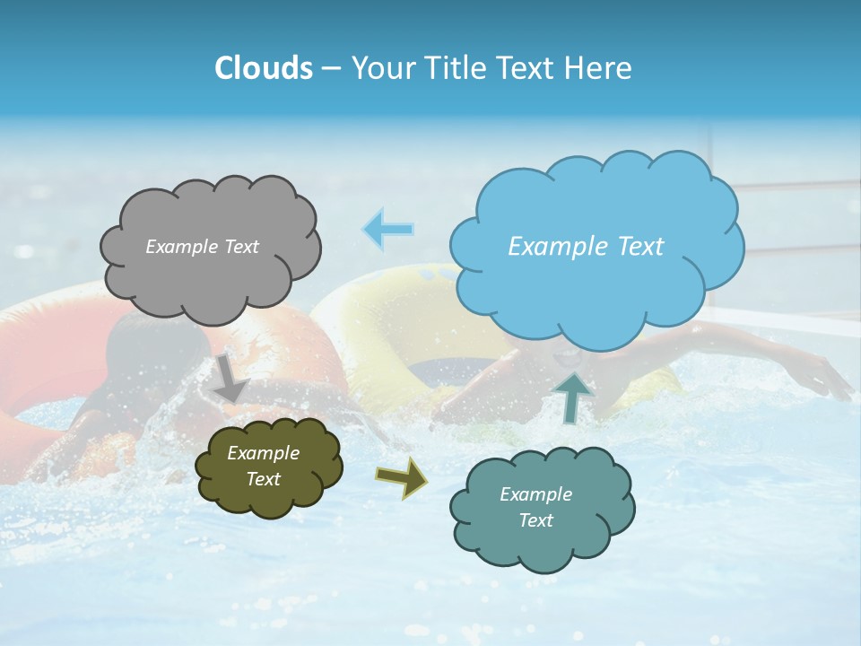 A Boy And A Girl Playing In A Swimming Pool PowerPoint Template