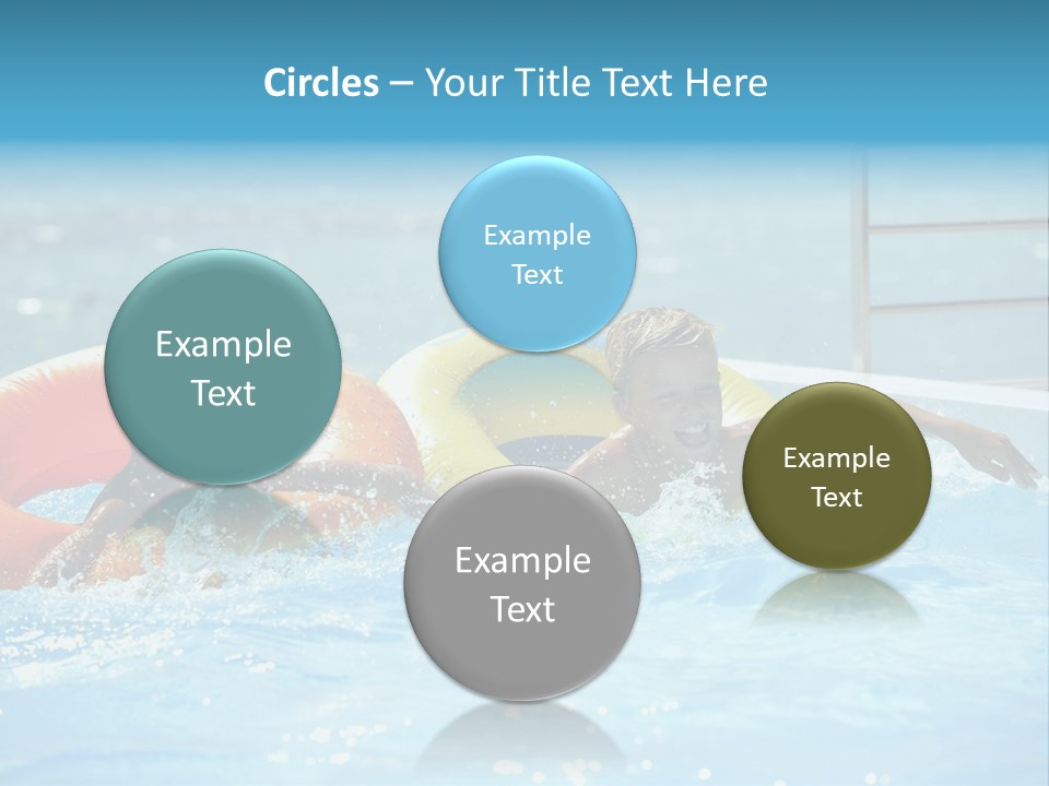 A Boy And A Girl Playing In A Swimming Pool PowerPoint Template