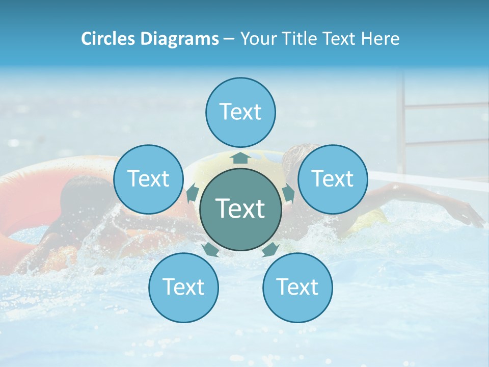 A Boy And A Girl Playing In A Swimming Pool PowerPoint Template