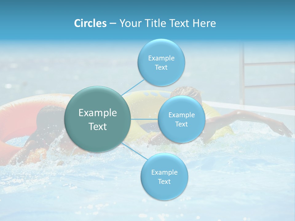 A Boy And A Girl Playing In A Swimming Pool PowerPoint Template