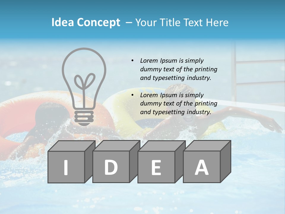 A Boy And A Girl Playing In A Swimming Pool PowerPoint Template