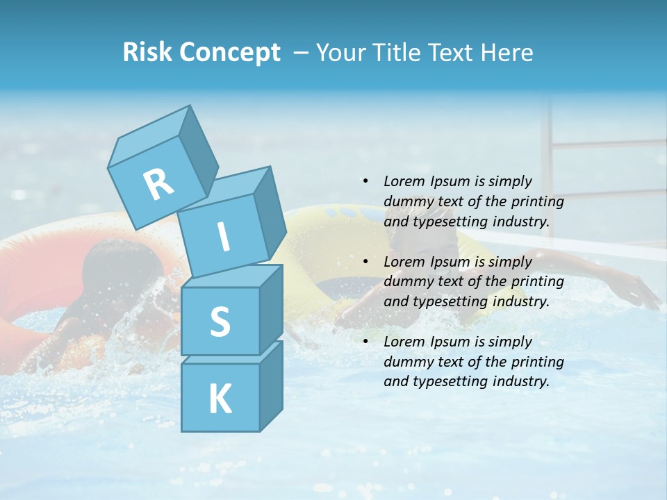 A Boy And A Girl Playing In A Swimming Pool PowerPoint Template