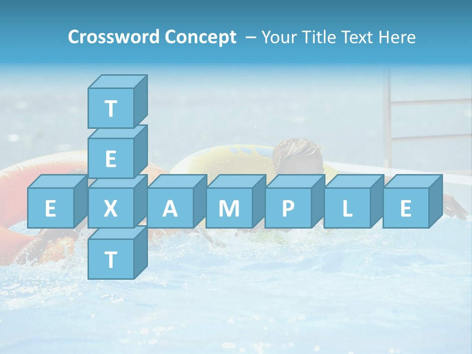 A Boy And A Girl Playing In A Swimming Pool PowerPoint Template