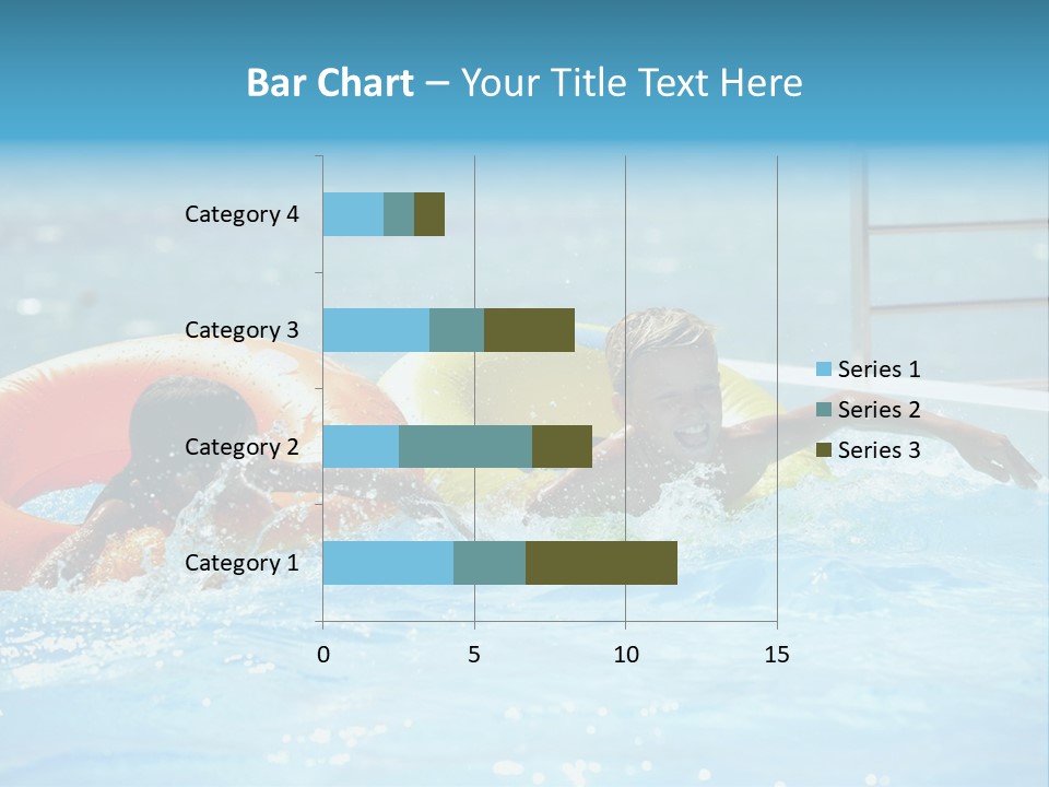 A Boy And A Girl Playing In A Swimming Pool PowerPoint Template