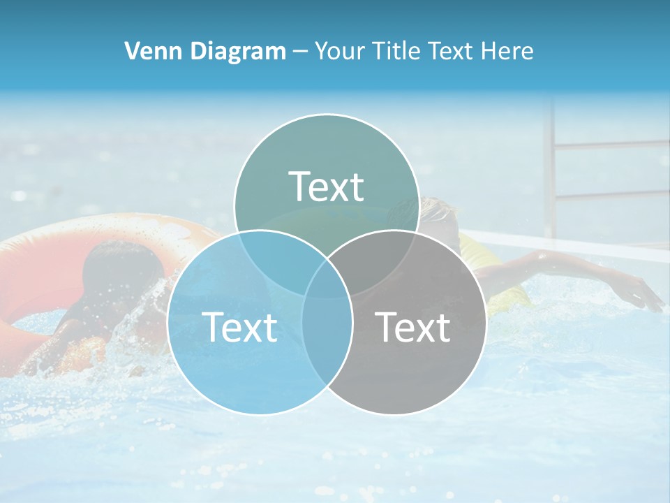 A Boy And A Girl Playing In A Swimming Pool PowerPoint Template