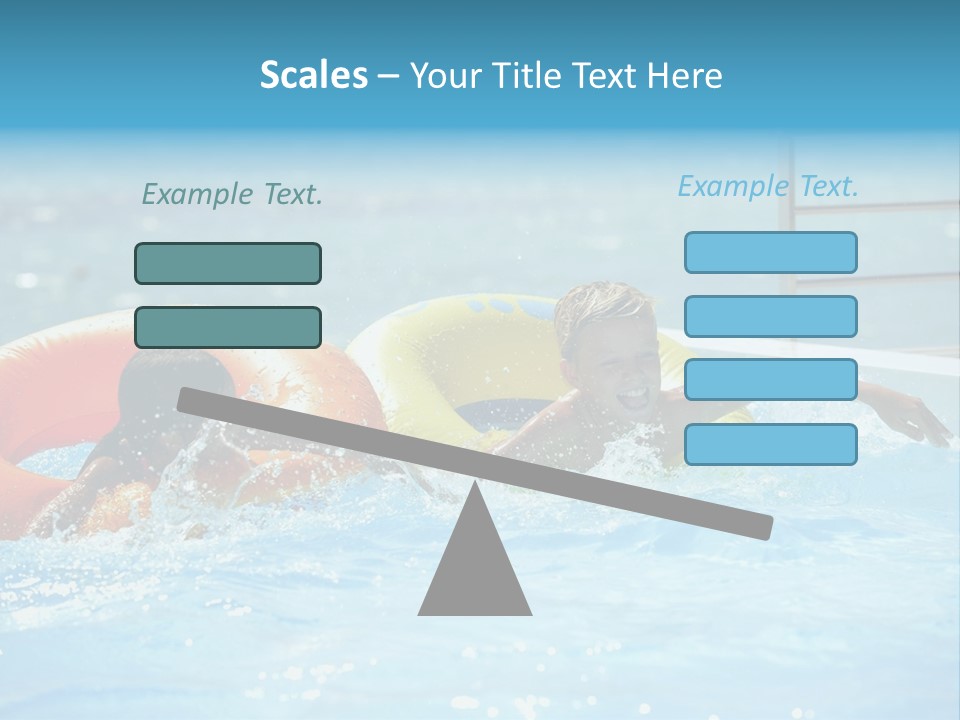 A Boy And A Girl Playing In A Swimming Pool PowerPoint Template