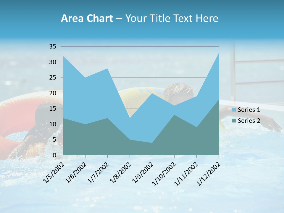 A Boy And A Girl Playing In A Swimming Pool PowerPoint Template