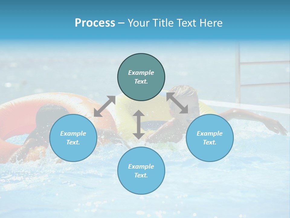 A Boy And A Girl Playing In A Swimming Pool PowerPoint Template