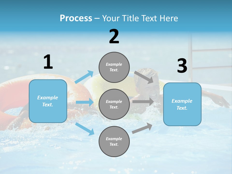 A Boy And A Girl Playing In A Swimming Pool PowerPoint Template