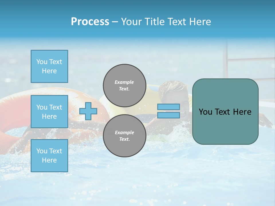 A Boy And A Girl Playing In A Swimming Pool PowerPoint Template