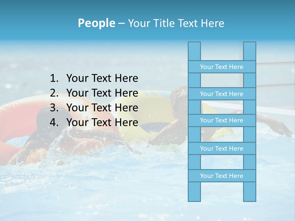 A Boy And A Girl Playing In A Swimming Pool PowerPoint Template