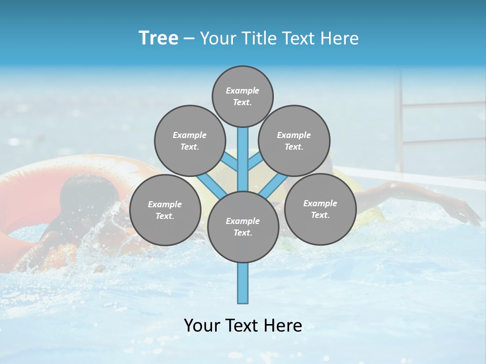 A Boy And A Girl Playing In A Swimming Pool PowerPoint Template