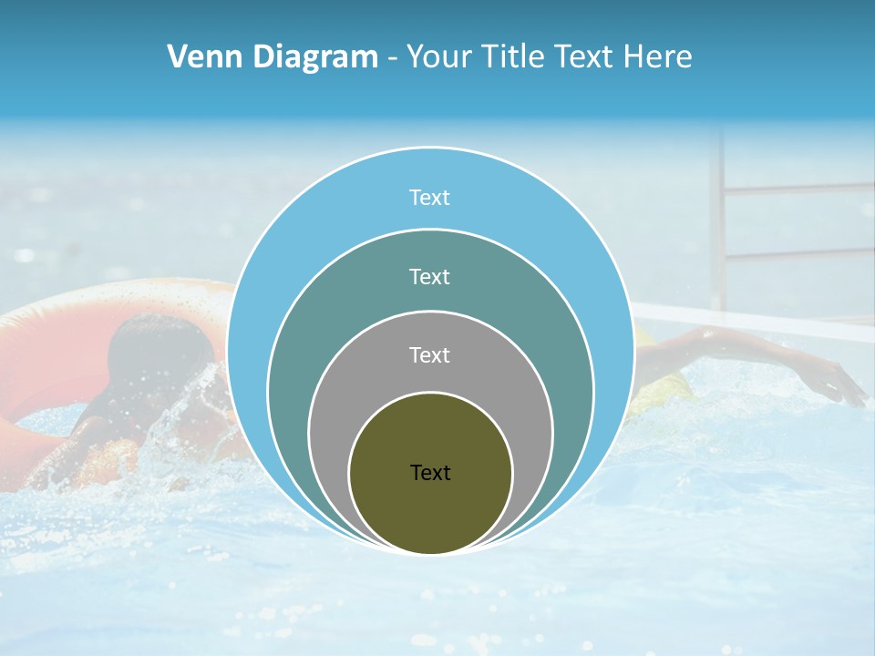 A Boy And A Girl Playing In A Swimming Pool PowerPoint Template