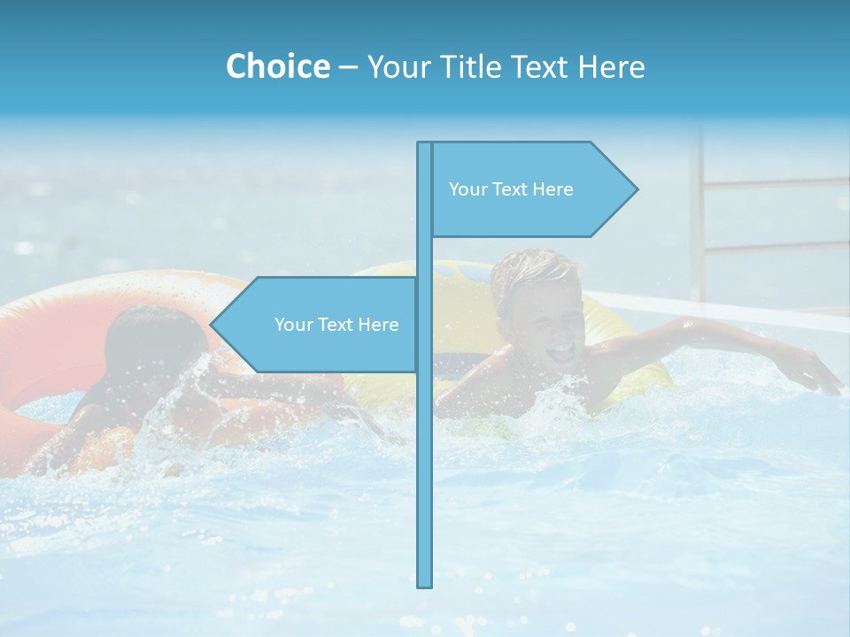 A Boy And A Girl Playing In A Swimming Pool PowerPoint Template