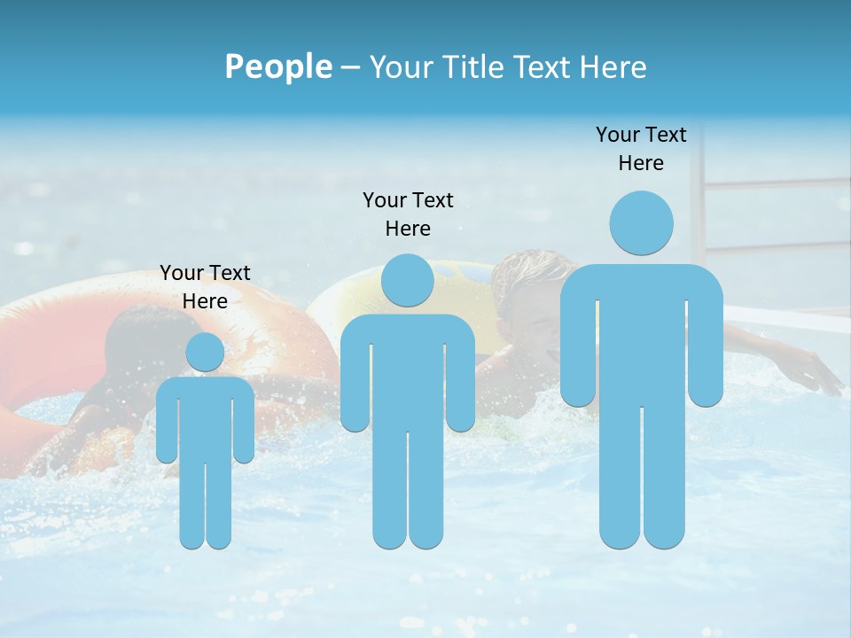 A Boy And A Girl Playing In A Swimming Pool PowerPoint Template