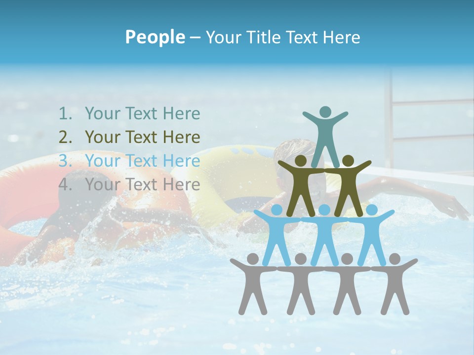 A Boy And A Girl Playing In A Swimming Pool PowerPoint Template