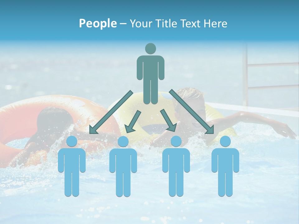 A Boy And A Girl Playing In A Swimming Pool PowerPoint Template