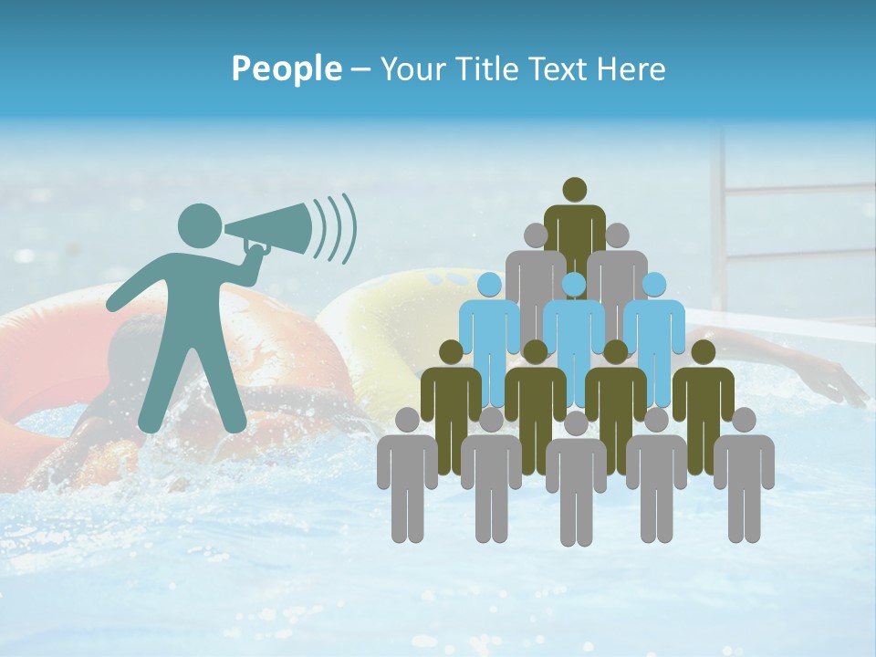 A Boy And A Girl Playing In A Swimming Pool PowerPoint Template