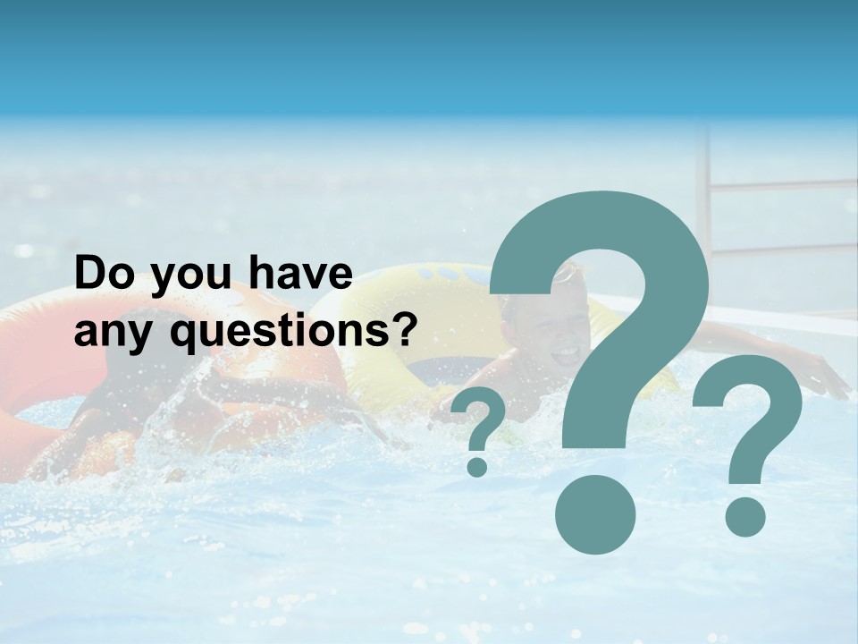 A Boy And A Girl Playing In A Swimming Pool PowerPoint Template