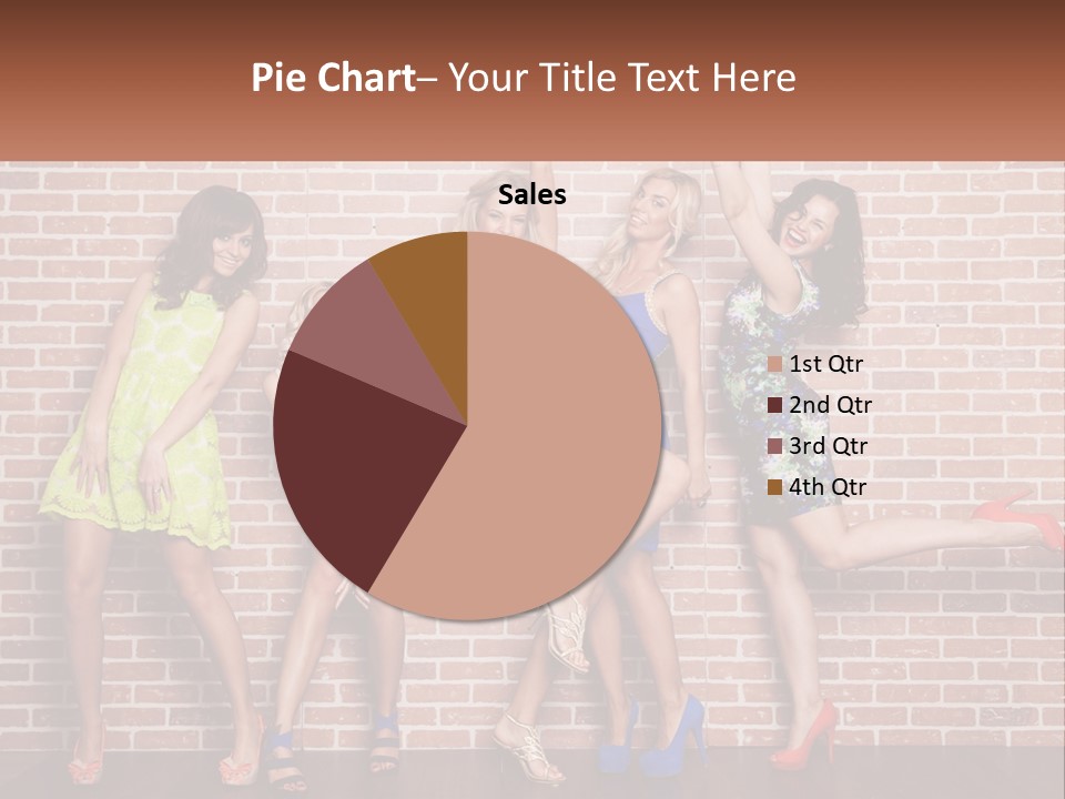 A Group Of Women Standing Next To A Brick Wall PowerPoint Template