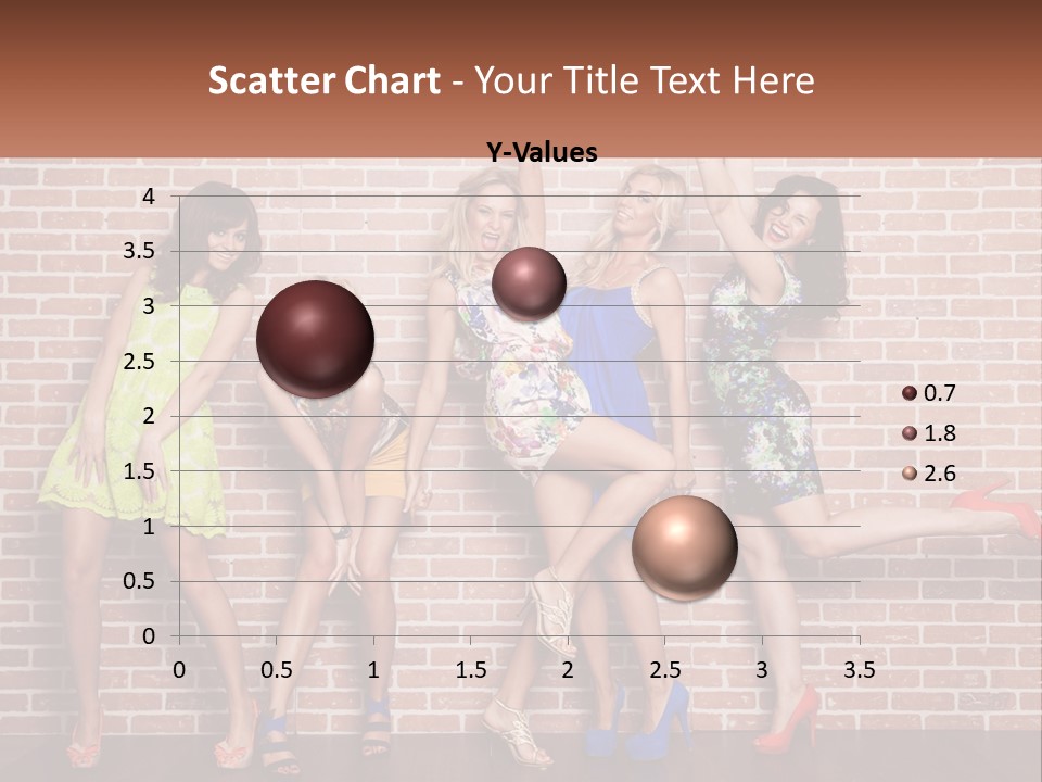 A Group Of Women Standing Next To A Brick Wall PowerPoint Template