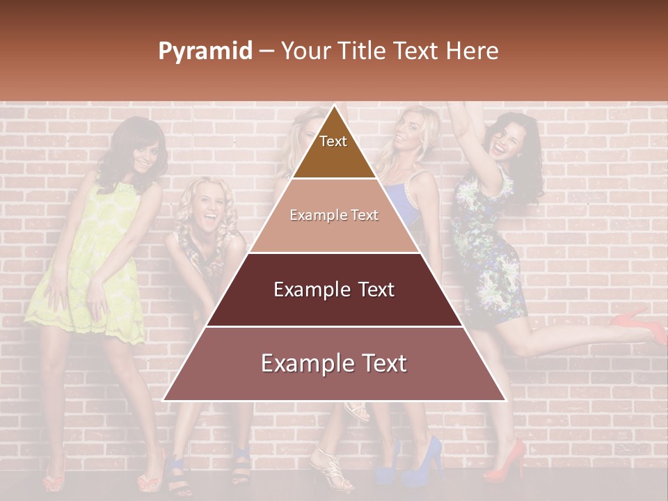 A Group Of Women Standing Next To A Brick Wall PowerPoint Template