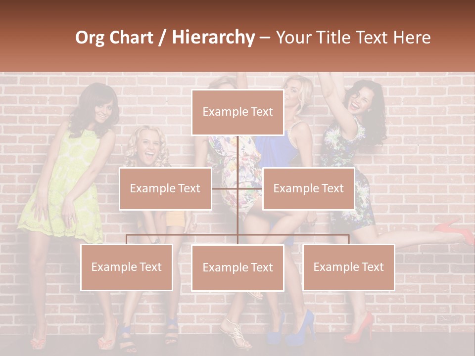 A Group Of Women Standing Next To A Brick Wall PowerPoint Template