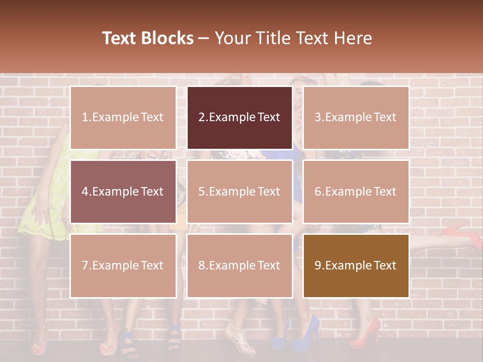 A Group Of Women Standing Next To A Brick Wall PowerPoint Template