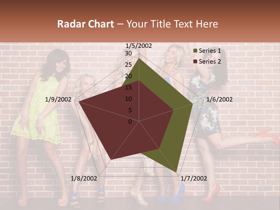 A Group Of Women Standing Next To A Brick Wall PowerPoint Template