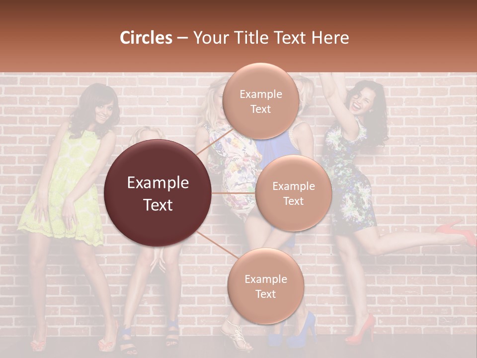 A Group Of Women Standing Next To A Brick Wall PowerPoint Template