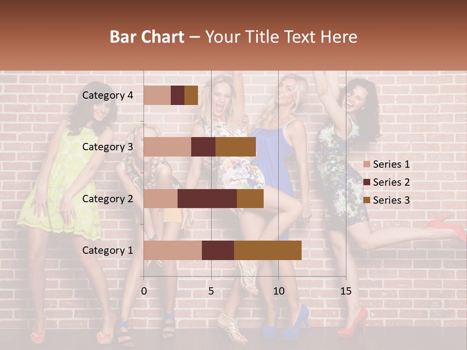 A Group Of Women Standing Next To A Brick Wall PowerPoint Template