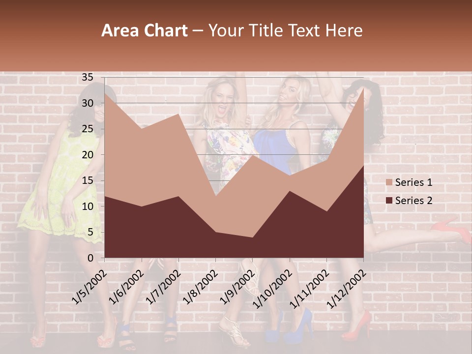 A Group Of Women Standing Next To A Brick Wall PowerPoint Template
