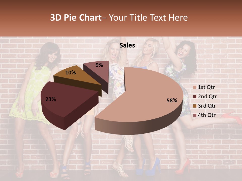 A Group Of Women Standing Next To A Brick Wall PowerPoint Template