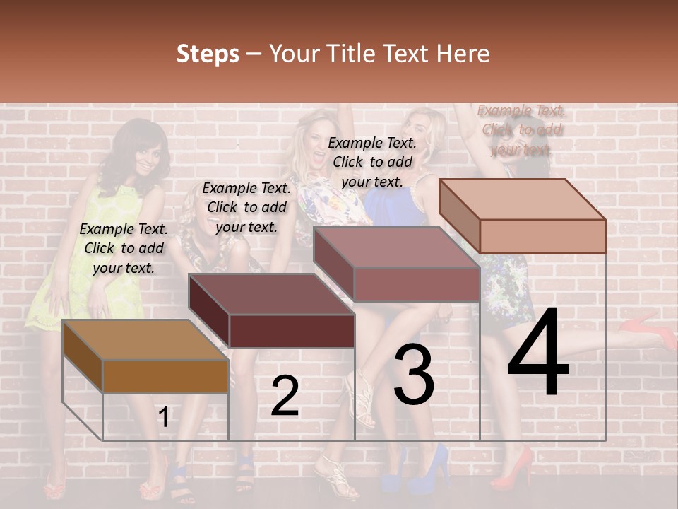 A Group Of Women Standing Next To A Brick Wall PowerPoint Template