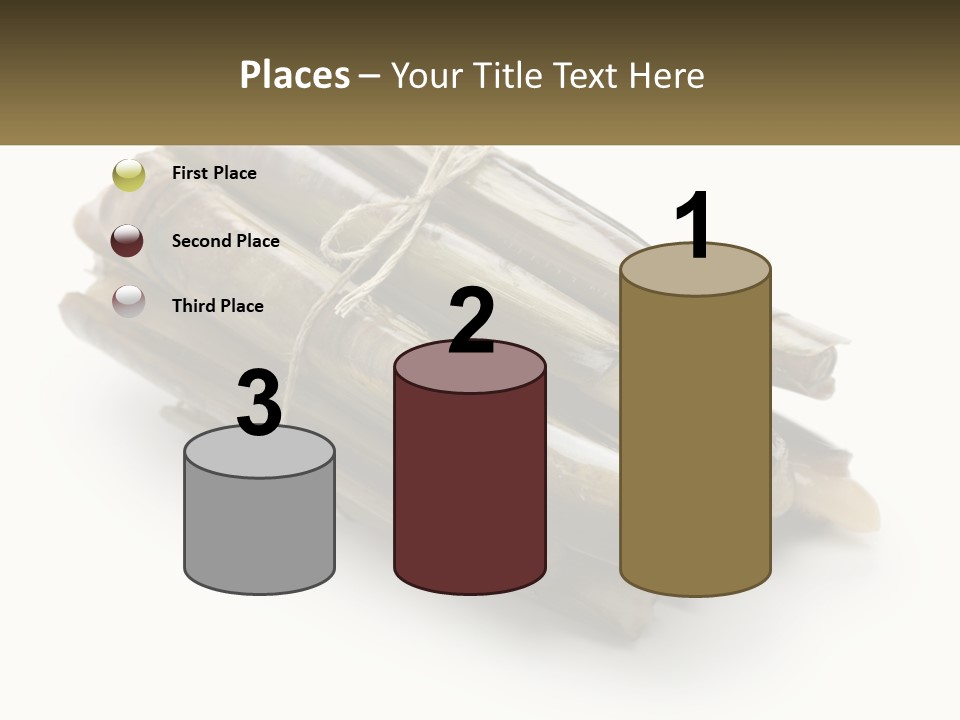 A Bunch Of Bamboo Sticks Tied Up To A White Background PowerPoint Template