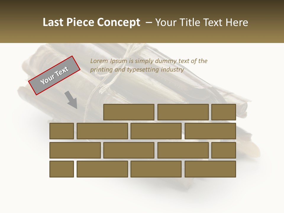 A Bunch Of Bamboo Sticks Tied Up To A White Background PowerPoint Template