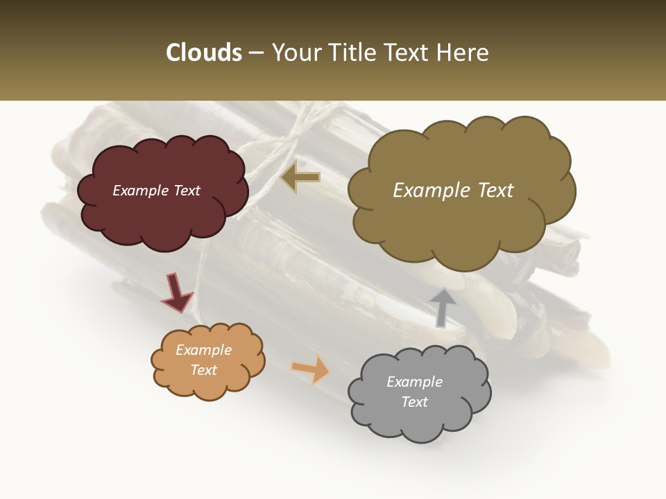 A Bunch Of Bamboo Sticks Tied Up To A White Background PowerPoint Template