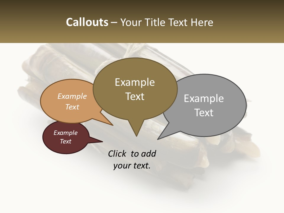 A Bunch Of Bamboo Sticks Tied Up To A White Background PowerPoint Template