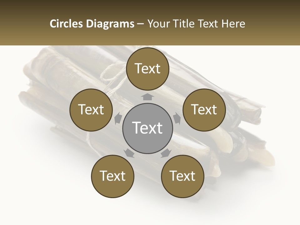 A Bunch Of Bamboo Sticks Tied Up To A White Background PowerPoint Template