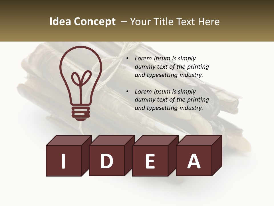 A Bunch Of Bamboo Sticks Tied Up To A White Background PowerPoint Template